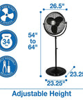 9420 20 Inch Industrial Grade Pedestal Fan dimensions and features for heavy duty air circulation in workshops and garages.