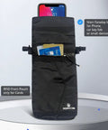 Faraday Bag For Phone And Key Fob With Signal Blocking Pouch Shields GPS WiFi Bluetooth Cellular Signals RFID Travel Privacy Case For Daily Data Protection Black, showing phone and cards in pockets.
