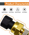 Notish engine coolant temperature sensor with brass threaded body and black plastic housing