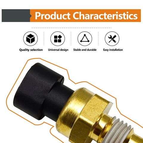 Notish engine coolant temperature sensor with brass threaded body and black plastic housing
