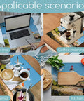 Coastal Beach Vibe Washer And Dryer Dust Covers 2 Pack 23.6x23.6 Inch used as desk, coffee machine, placemat, kitchen mat