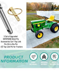 Five Pack Cat One Hitch Pin Kit With Three Quarter Inch Top Link Pins And Five And A Half Inch Length Durable Tractor Accessories For Replacing 195589M1 AC339942 Upgraded shown with small green tractor on grass.