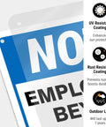 Employees Only Beyond This Point Sign Made From Rust Free Aluminum For Indoor Outdoor Use Tough As Nails Weather Resistant Workplace Safety Signage For Offices Shops Warehouses And Facilities UV resistant coating