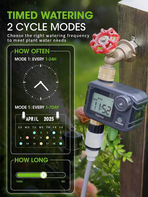 Sprinkler Timer For Garden And Lawn Programmable Irrigation Hose Timer With Rain Delay Manual And Auto Watering Modes No Fuss Setup