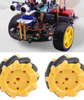 Omni Directional Mecanum Wheel Set For DIY Smart Robot Cars 80mm Grippy Rubber Coated Wheels For TT Motors Left And Right Pair