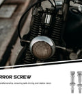 Beefy Aluminum Alloy Mirror Conversion Screws Set Two Pack For Motorcycle Rearview Mirrors Universal Fit Easy Install Enhanced Safety Silver Scooter Handlebar Kit, silver pair