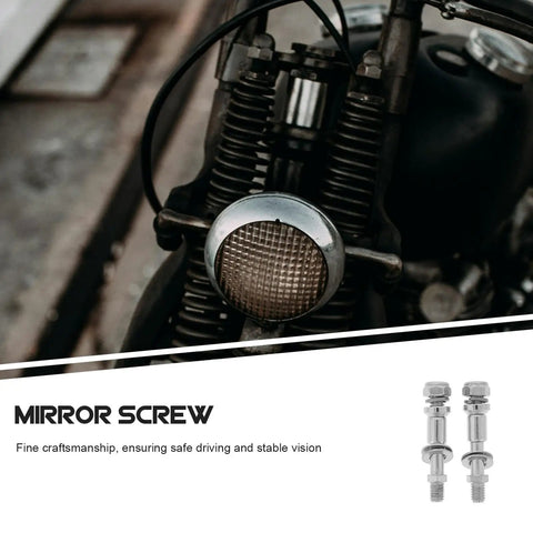 Beefy Aluminum Alloy Mirror Conversion Screws Set Two Pack For Motorcycle Rearview Mirrors Universal Fit Easy Install Enhanced Safety Silver Scooter Handlebar Kit, silver pair