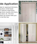Bi-fold doors showing installation options for 2 Pack Bi Fold Door Hardware Top Pivot And Guide Wheel Replacement Kit.