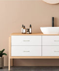 30 Pack Curved Cabinet Pulls With 3 Inch Center Hole Brushed Nickel Zinc Alloy Durable Handles on modern bathroom vanity.