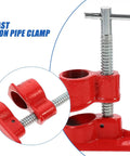 Lightweight 3/4 Inch Wood Gluing Pipe Clamp Red Quick Release Carpenter Clamp For Woodworking, DIY Projects, side view