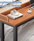Heavy Duty Adjustable Height Rolling Desk Cart With Smooth Gliding Casters And Rock Solid Oak Finish Top ergonomic bedside laptop table with baffle design.