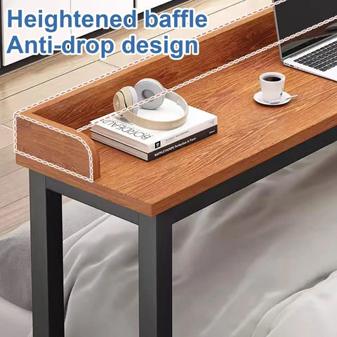 Heavy Duty Adjustable Height Rolling Desk Cart With Smooth Gliding Casters And Rock Solid Oak Finish Top ergonomic bedside laptop table with baffle design.