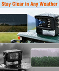 1080P Wired Backup Camera System For Tractors And Heavy Duty Farm Trucks in rain, waterproof rear view with IR night vision.
