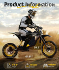 Man riding 3500W Peak Electric Dirt Bike for Teens and Adults, Gnarly Off Road E Bike Hits 37 MPH, 48V 21Ah Battery