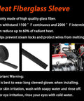 Heat Resistant Fiberglass Shield Sleeve For Car Wires And Hoses, 16 Feet Long, 20mm Inner Diameter, product details and warnings.
