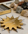 Pro Grade Mohs Hardness Test Kit With 1 To 10 Scratch Testers And Gold Ten Point Star Grip For Easy Identification Of Gemstones Jade Jewelry And Rocks Durable Picks For Quick Accurate Mineral Testing At Home Or In The Lab, gold star grip with probes