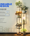 Linkable indoor plant puck grow light with timer 660nm red LEDs 36W four pack full spectrum for shelves and small spaces