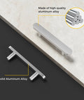10 Pack Brushed Nickel Cabinet Handles Four And Three Quarters Inch Length With 3 Inch Center To Center Holes Durable Aluminum Drawer Pulls