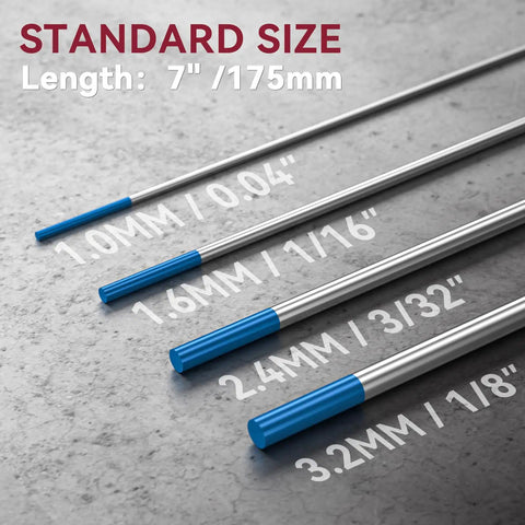 2 Percent Lanthanated Tungsten Electrodes For TIG Welding Blue 3 32Nd Inch By 7 Inch 10 Pack WL20 EWLa 2, lengths shown