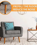 20 Pack Adjustable Furniture Levelers Three Eighths Inch Heavy Duty Leveling Feet With Floor Protectors on a chair leg