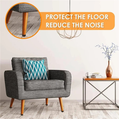 20 Pack Adjustable Furniture Levelers Three Eighths Inch Heavy Duty Leveling Feet With Floor Protectors on a chair leg