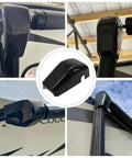 RV Awning End Cap Cover Replacement 643923 Compatible With Lippert Solera Awnings, showing black cover installed