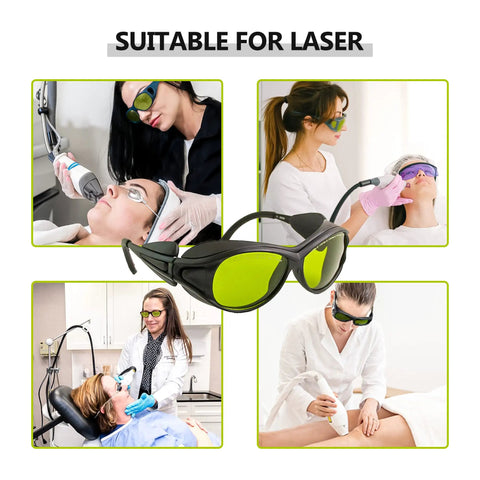 Killer OD6 Plus Laser Safety Glasses delivering savage UV defense during laser procedures, featuring green lenses for protection.