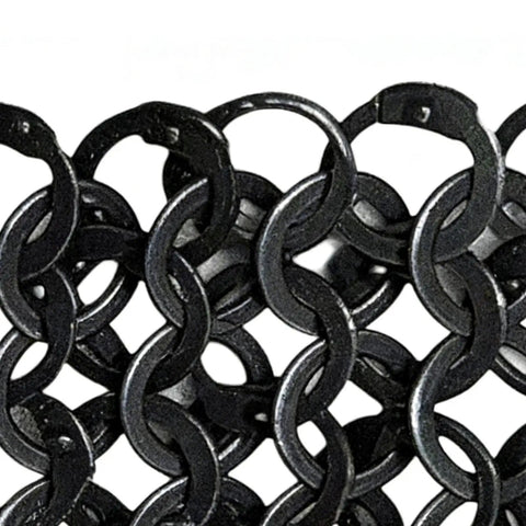 Premium Industrial Steel Punk Metal Belt In Matte Black With Easy Hook And Loop Sizing For Badass Gothic Streetwear Fits close-up of steel chain links.