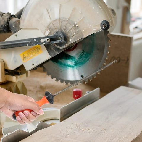 Badass Round File Handles Two Pack With Quick Adjust Nut And Comfy Grips Designed For Chainsaw Touch Ups and Backyard Projects in use.