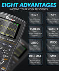 2 In 1 Portable Oscilloscope And Multimeter With 50Msps A D Sampling, handheld digital scope with eight features highlighted