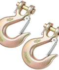 Heavy Duty Clevis Slip Hook Three Eighths Inch Grade 70 With Safety Latch, Forged G70 Chain Hook, 18,000 Lbs Capacity, double view