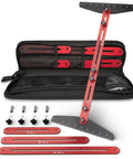 Heavy Duty Adjustable Stair Tread Gauge Template Tool 10 To 67 Inch Precision Aluminum Measuring Jig Quick Lock Design with carry bag.