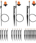 20 Sets Of Garden Irrigation Sprinkler Heads With Stakes, 90 Degree, 180 Degree, And 360 Degree Micro Spray Emitters on display