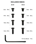 Image of Torx Oval Head Screw Set For Precision Tools And Mounts, includes 6-48 and 8-40 screws, 8 sizes, plus T10 wrench.