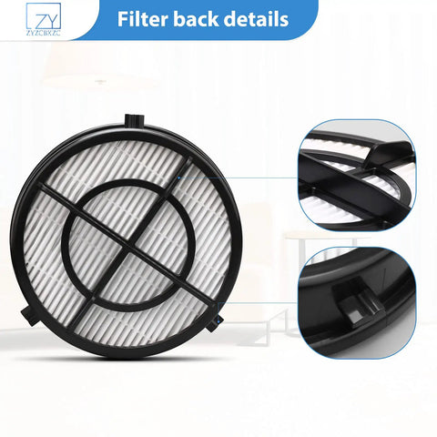 Back view of Two Pack Pet Hair Eraser Filters for Upright Vacuums Compatible With Bissell 1650 2281 2475 2461 Series.