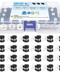 24 Pack One Quarter Inch Cable Hose Clamp Set With Rubber Cushioned 304 Stainless Steel Loop And Pipe Clamps in storage box