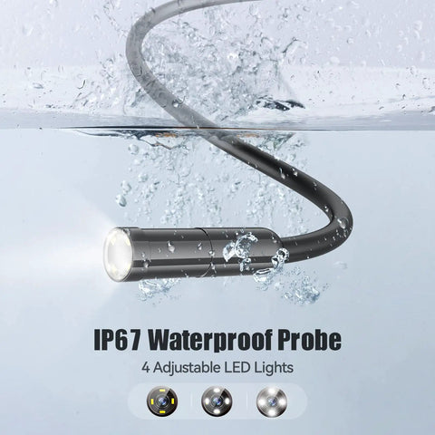 5.0MP USB Auto Focus Endoscope For Android, Windows, MacBook, HD Inspection Camera With Autofocus, Flexible Probe, USB OTG, Perfect For Pipes, Engines, Tight Corners, Plumbing, And DIY Diagnostics. IP67 waterproof probe with 4 LED lights
