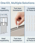 Diagram and hand installing Beefed Up Bi Fold Door Top Pivot And Guide Replacement Hardware Kit Three Eighths Inch OD, 10-pack