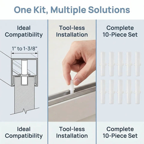 Diagram and hand installing Beefed Up Bi Fold Door Top Pivot And Guide Replacement Hardware Kit Three Eighths Inch OD, 10-pack