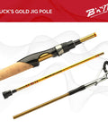 Gold Finish 10-Foot Two-Piece Jig Pole For Finesse Presentations, Ultra Lightweight Jigging Rod Perfect For Freshwater Angling
