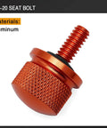 Knurled Aluminum Rear Seat Screw With Rubber Ring For Quarter Inch Twenty Thread Fits Touring Sportster Softail Dyna