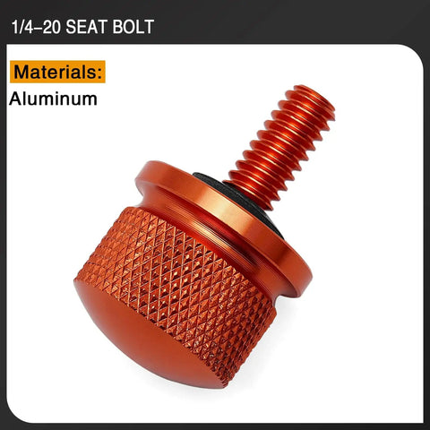 Knurled Aluminum Rear Seat Screw With Rubber Ring For Quarter Inch Twenty Thread Fits Touring Sportster Softail Dyna