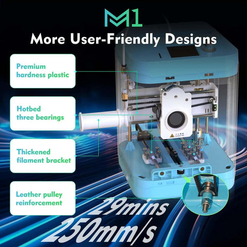 Kid Friendly 3D Printer For Beginners With Auto Leveling And Open Source Fast Printing Up To 250 mm Per Second, interior features shown
