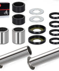 Swingarm Bearings And Seal Kit Fits LT-Z400 Quadsport Z400 2003-2014 LT-Z400Z 2003-2009 2012 Kawasaki KFX400 KSF400 2003-2006 Arctic Cat DVX 400 2004-2008 Premium Quad Suspension Replacement, bearing and seal parts laid out