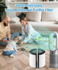 Family using 360 Degree Glass HEPA Plus Carbon Air Purifier Filter Compatible With Pure Cool Pure Hot Cool Cryptomic Humidify Cool