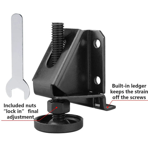 Heavy Duty Furniture Leveling Feet Set Of Four With Lock Nuts Adjustable Table Leg Levelers detail showing built-in ledger.