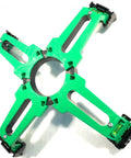 18 Inch Bolt Template Tool For Nested Tubes In Green, showing Xtender Adapters and compression clip design