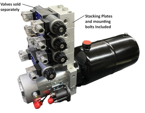 Heavy Duty 12VDC Hydraulic Power Unit 2.6HP 3200 Psi Badass Shop Gear Built Tough For Garage Rigorous Lifting Adjustable Pressure Slick Black Finish Quick Setup