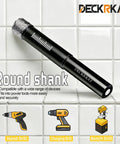 Ten Pack Dry Diamond Drill Bits With 6mm Diameter Quarter Inch Shank Vacuum Brazed hole saws, black round shank, on tiled surface.