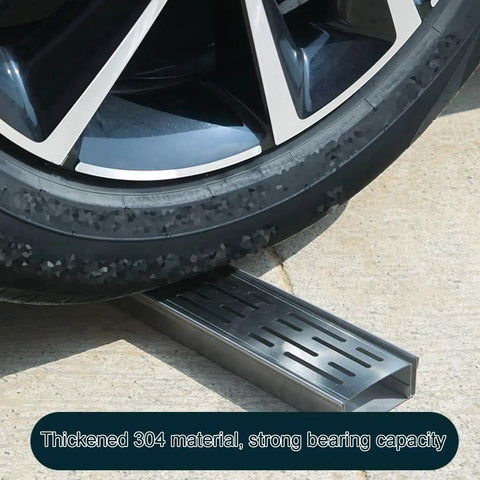 All In One Stainless Steel Trench Drainage System Kit With Outdoor Grate For Courtyards And Driveways under car tire
